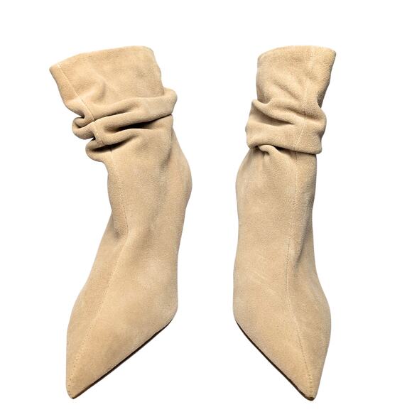 Brian Atwood Beige Suede Slouch Boots – Size 8 (New without Box) - Picture 1 of 7